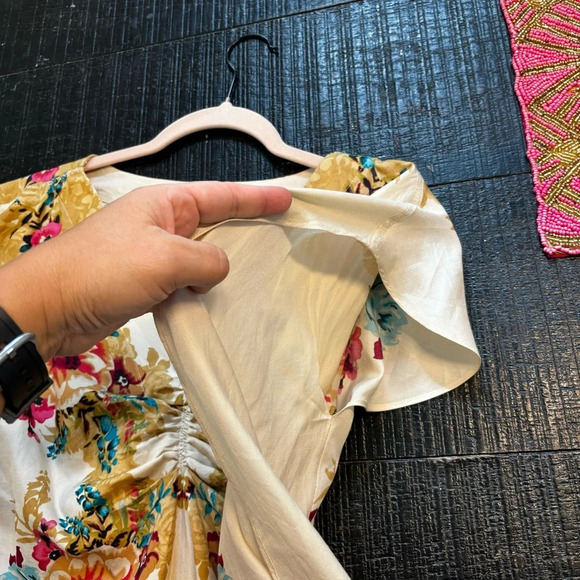 Yoana Baraschi Anthropologie Floral Draping Front Silk Blend Tunic Top size XS - Picture 4 of 10